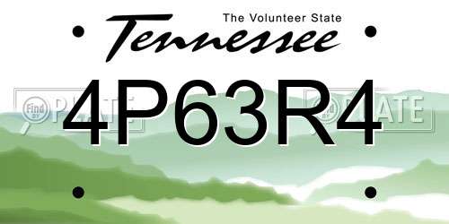 4P63R4 Tennessee License Plate