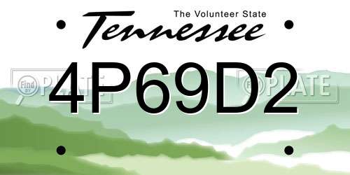 4P69D2 Tennessee License Plate