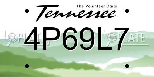 4P69L7 Tennessee License Plate