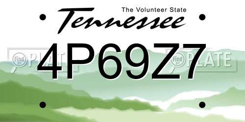 4P69Z7 Tennessee License Plate