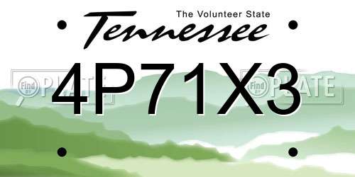 4P71X3 Tennessee License Plate