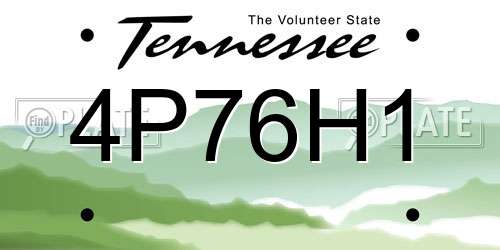 4P76H1 Tennessee License Plate