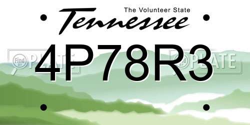 4P78R3 Tennessee License Plate