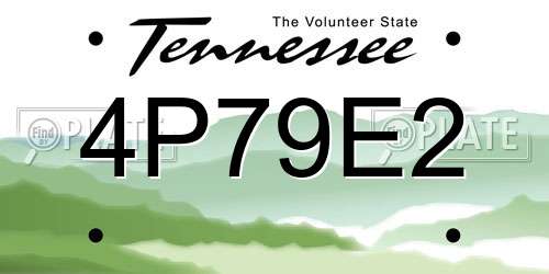 4P79E2 Tennessee License Plate