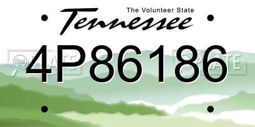 4P86186 Tennessee License Plate