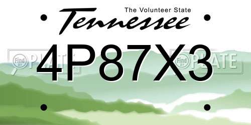 4P87X3 Tennessee License Plate