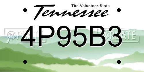 4P95B3 Tennessee License Plate