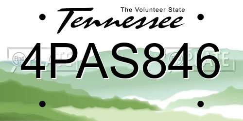 4PAS846 Tennessee License Plate