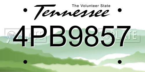4PB9857 Tennessee License Plate