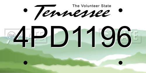 4PD1196 Tennessee License Plate