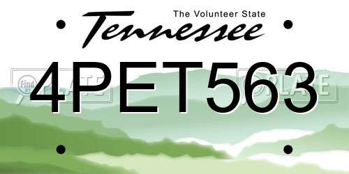 4PET563 Tennessee License Plate