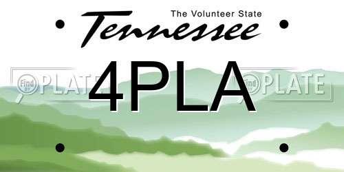 4PLA Tennessee License Plate