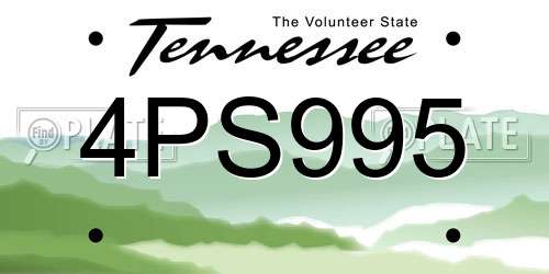 4PS995 Tennessee License Plate