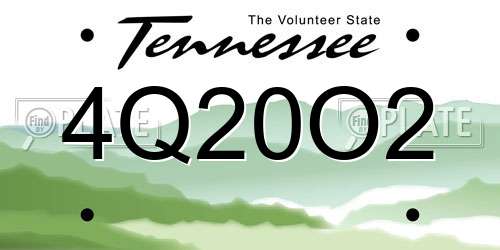 4Q20O2 Tennessee License Plate