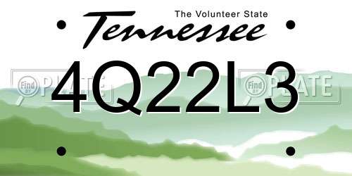 4Q22L3 Tennessee License Plate