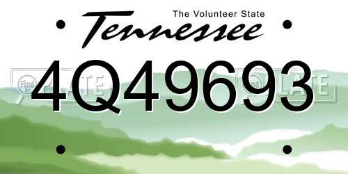 4Q49693 Tennessee License Plate