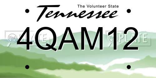 4QAM12 Tennessee License Plate