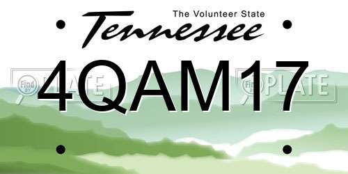4QAM17 Tennessee License Plate