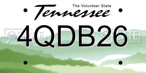4QDB26 Tennessee License Plate