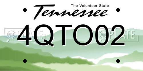 4QTO02 Tennessee License Plate