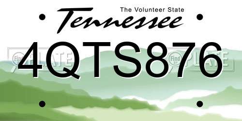 4QTS876 Tennessee License Plate