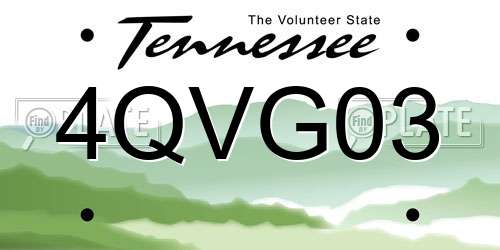 4QVG03 Tennessee License Plate