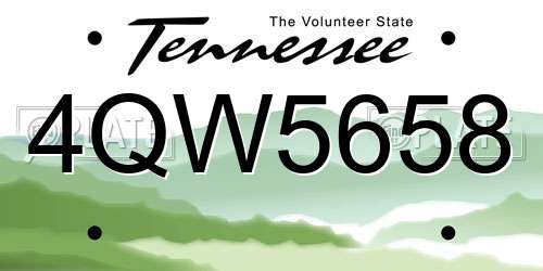 4QW5658 Tennessee License Plate