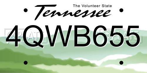 4QWB655 Tennessee License Plate