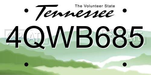 4QWB685 Tennessee License Plate