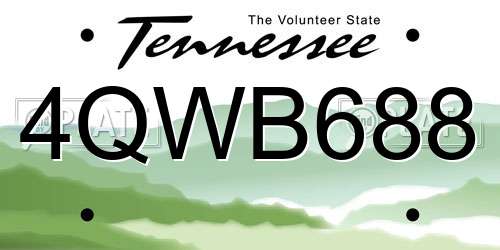 4QWB688 Tennessee License Plate