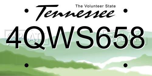 4QWS658 Tennessee License Plate