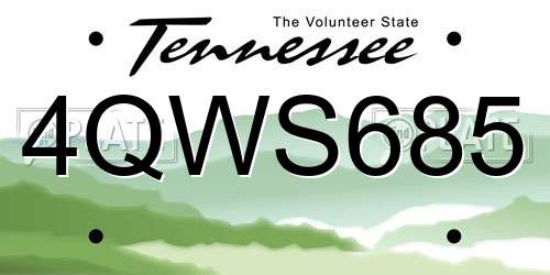 4QWS685 Tennessee License Plate