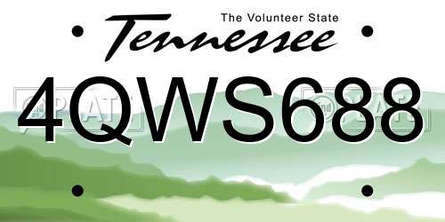 4QWS688 Tennessee License Plate