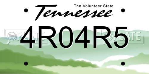4R04R5 Tennessee License Plate