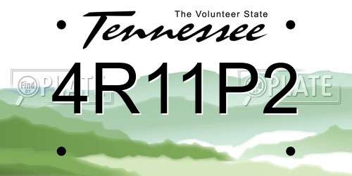 4R11P2 Tennessee License Plate