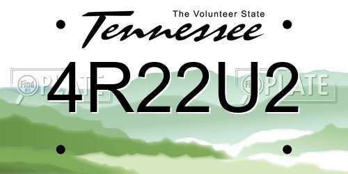 4R22U2 Tennessee License Plate