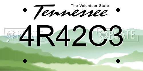 4R42C3 Tennessee License Plate