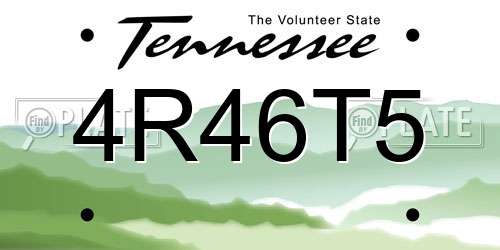 4R46T5 Tennessee License Plate