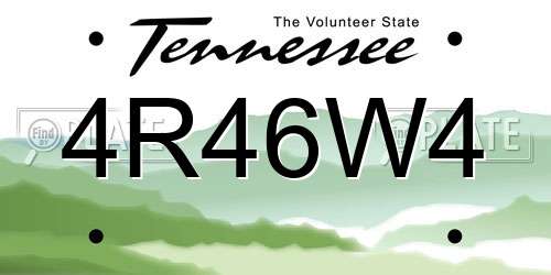 4R46W4 Tennessee License Plate