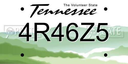 4R46Z5 Tennessee License Plate
