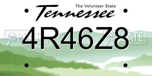 4R46Z8 Tennessee License Plate