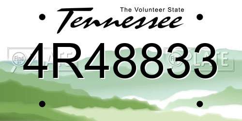 4R48833 Tennessee License Plate
