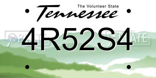 4R52S4 Tennessee License Plate
