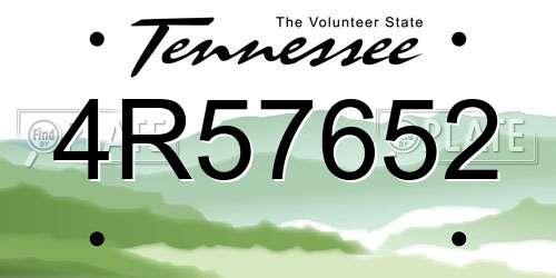 4R57652 Tennessee License Plate