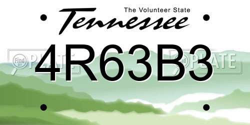4R63B3 Tennessee License Plate