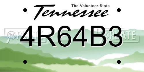 4R64B3 Tennessee License Plate