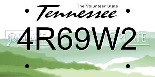 4R69W2 Tennessee License Plate