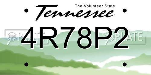 4R78P2 Tennessee License Plate