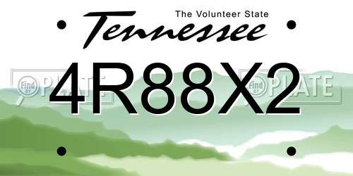 4R88X2 Tennessee License Plate