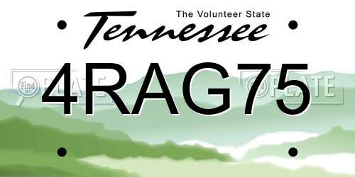 4RAG75 Tennessee License Plate